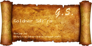 Goldner Sára névjegykártya